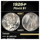 1926-p Peace Dollar $1 ms65+ SEGS