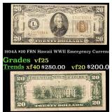 1934A $20 FRN Hawaii WWII Emergency Currency Grade