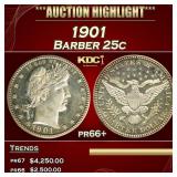1901 Proof Barber Quarter 25c pr66+ SEGS