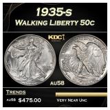 1935-s Walking Liberty Half Dollar 50c Grades au58