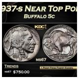 1937-s Buffalo Nickel Near Top Pop 5c ms67 SEGS