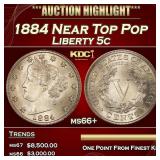 1884 Liberty Nickel Near Top Pop 5c ms66+ SEGS