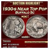 1930-s Buffalo Nickel Near Top Pop 5c ms66+ SEGS