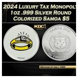 2024 Luxury Tax Monopoly 1oz .999 Silver Round Col