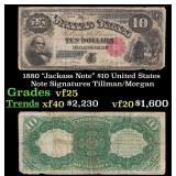 1880 $10 United States Note "Jackass Note" Grades