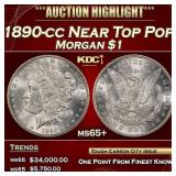 1890-cc Morgan Dollar Near Top Pop $1 ms65+ SEGS