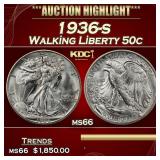 1936-s Walking Liberty Half Dollar 50c ms66 SEGS
