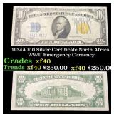 1934A $10 Silver Certificate North Africa WWII Eme
