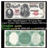 1907 $5 Large Size Legal Tender Note "WoodChopper"