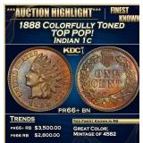 1888 Proof Indian Cent Colorfully Toned TOP POP! 1