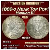 1889-o Morgan Dollar Near Top Pop! $1 Grades ms65+