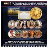 10 Coin 14k Gold Plated Famous Native Americans (A