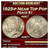 1925-p Peace Dollar Near Top Pop $1 ms67+ SEGS