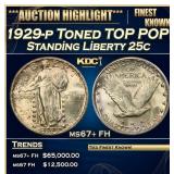 1929-p Standing Liberty Quarter Toned TOP POP! 25c