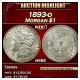 1893-o Morgan Dollar $1 ms62 USCG