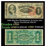 1886 $1 large size Silver Certificate Martha Washi