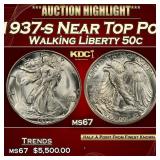 1937-s Walking Liberty Half Dollar Near Top Pop 50