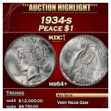 1934-s Peace Dollar $1 ms64+ USCG