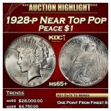 1928-p Peace Dollar Near Top Pop $1 ms65+ SEGS