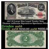 1917 $2 Large Size Legal Tender Note Thomas Jeffer