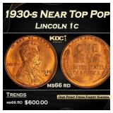 1930-s Lincoln Cent Near Top Pop! 1c Grades ms66 r