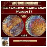 PCGS 1885-o Morgan Dollar Monster Rainbow Toned! $