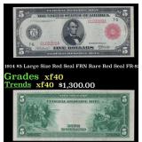 1914 $5 Large Size Red Seal FRN Rare Red Seal Grad