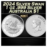 2024 Silver Swan 1 oz .999 Silver Australia $1 Rou