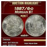 1887/6-o Morgan Dollar $1 ms64+ SEGS