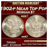 1902-p Morgan Dollar Near Top Pop! $1 ms67 SEGS