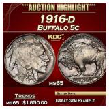1916-d Buffalo Nickel 5c ms65 SEGS