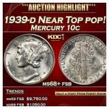 1939-d Mercury Dime Near Top pop! 10c ms68+ fsb SE