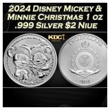 2024 Disney Mickey & Minnie Christmas 1 oz .999 Si