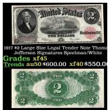 1917 $2 Large Size Legal Tender Note Thomas Jeffer