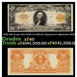 1922 $20 Large Size Gold Certificate Grades xf Sig