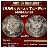 1886-s Morgan Dollar Near Top Pop $1 ms66+ SEGS
