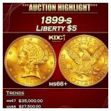 1899-s Gold Liberty Half Eagle $5 ms66+ SEGS