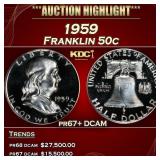 1959 Proof Franklin Half Dollar 50c pr67+ DCAM SEG