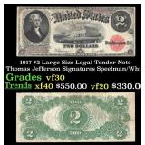 1917 $2 Large Size Legal Tender Note Thomas Jeffer