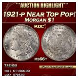 1921-p Morgan Dollar Near Top Pop! $1 ms66+ SEGS