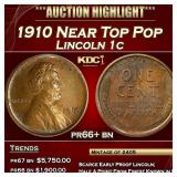1910 Proof Lincoln Cent Near Top Pop 1c pr66+ bn S