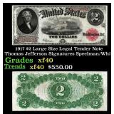 1917 $2 Large Size Legal Tender Note Thomas Jeffer