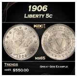 1906 Liberty Nickel 5c Grades ms65