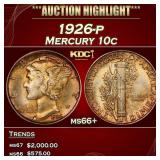1926-p Mercury Dime 10c ms66+ SEGS