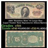 1869 $1 Large Size Legal Tender Note "Rainbow Note