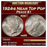 1924-s Peace Dollar Near Top Pop $1 ms65 SEGS