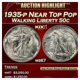 1935-p Walking Liberty Half Dollar Near Top Pop 50