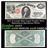 1917 $1 Large Size Legal Tender Note Grades Select