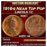 1916-s Lincoln Cent Near Top Pop 1c ms65+ rb SEGS