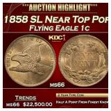 1858 SL Flying Eagle Cent Near Top Pop 1c ms66 SEG